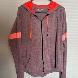 UNDER Armour Purple & Coral Zip Up Sweater Size XL